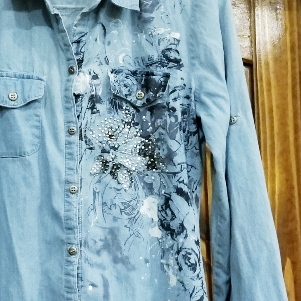 Copper Key Denum Button up - Picture 4 of 5